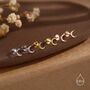 Sterling Silver Tiny Moon Internally Threaded Flat Back Earrings, thumbnail 2 of 9