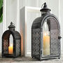 Pack Of Two Decorative Lanterns Metal Candle Holder, thumbnail 1 of 4