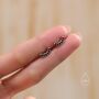 Sterling Silver Black Cz Curved Bar Tiny Stud Earrings, thumbnail 5 of 12