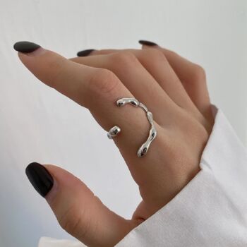 Silver Plated Adjustable Irregular Ring, 4 of 6