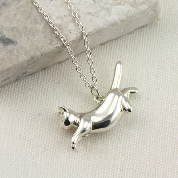 Personalised Leaping Cat Necklace, 2 of 10