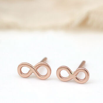 Tiny 9ct Gold Earrings. Infinity Symbol, 11 of 12