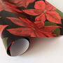 Poinsettia Illustrated Christmas Wrapping Paper, thumbnail 1 of 4