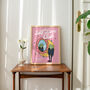 'Self Love Club' Pink Frog Wall Print, thumbnail 5 of 8