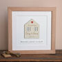 Personalised First Home Framed Print – Engraved Wooden House Keepsake, thumbnail 2 of 3