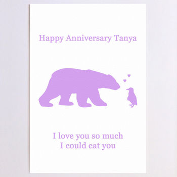 Personalised Anniversary Bear Anniversary Card, 4 of 7
