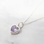 Mini Heart Light Amethyst June Birthstone Necklace, thumbnail 1 of 4