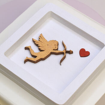 Thank You Cupid Miniature Wall Art Valentine's Gift, 3 of 4