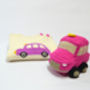 London Cab Knitted Toy In Pink And Black, thumbnail 1 of 7