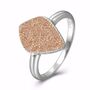 925 Sterling Silver Rose Druzy Crystal Ring, thumbnail 3 of 6