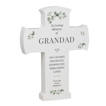 Personalised Memorial Cross Wooden Ornament, 4 of 5