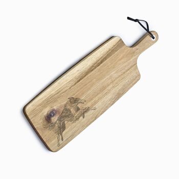 Personalised Borzoi Engraved Acacia Serving Board, 4 of 10