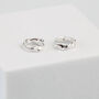 Sterling Silver Tiny Twisted Huggie Hoop Earrings, thumbnail 3 of 4