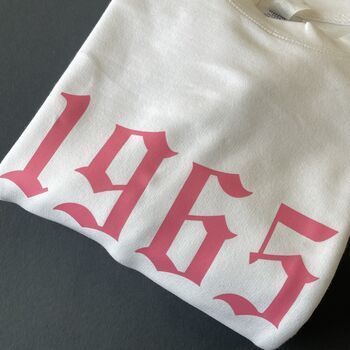 Personalised Year Sweatshirt Old English Font, 4 of 11