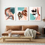 Terrazzo Abstract Tropical Leaf Prints Set Of Three, thumbnail 1 of 7