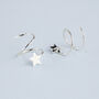 Sterling Silver Star Spiral Hoop Earrings, thumbnail 4 of 5