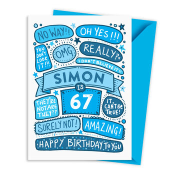 Personalised Age And Name Happy Birthday Card, 2 of 3