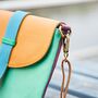 Priya Recycled Leather Multicoloured Crossbody Bag, thumbnail 6 of 6