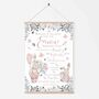 Personalised Keepsake Birth Print Floral Rabbits, thumbnail 5 of 7