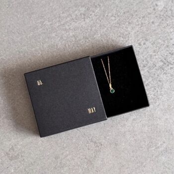 May Birthstone Emerald Gold Plated Necklace, 8 of 8