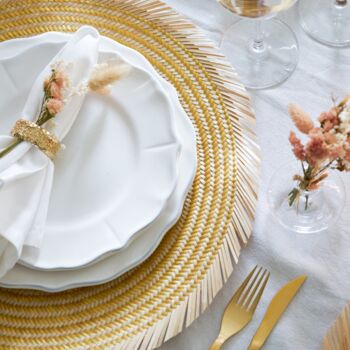 Golden Swirl Handwoven Placemats Set Of Four, 4 of 5