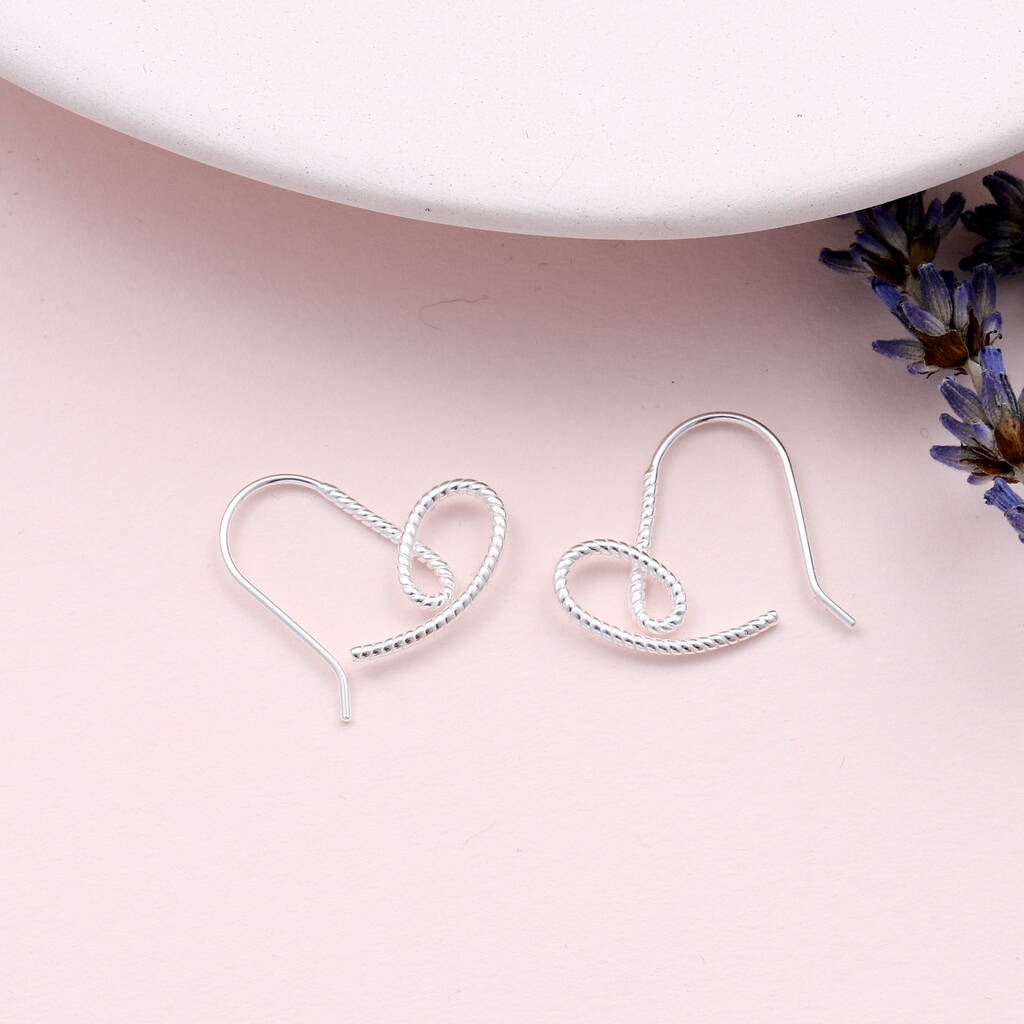 Sterling Silver Heart Hoops By attic | notonthehighstreet.com