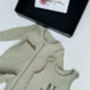 Bundle Personalised Baby Gifts Dungarees And Zip Romper Gift Set, thumbnail 3 of 8