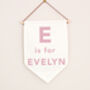 Personalised Initial And Name Hanging Wall Flag, thumbnail 4 of 5