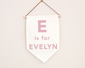 Personalised Initial And Name Hanging Wall Flag, 4 of 5