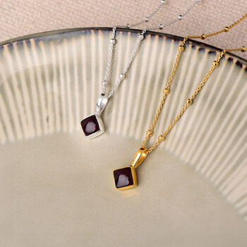 Gem Birthstone Necklace Sterling Silver Or 18ct Gold Plated, 2 of 12