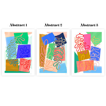 Colourful Abstract Cut Out Shapes Print Set Of Three, 8 of 12