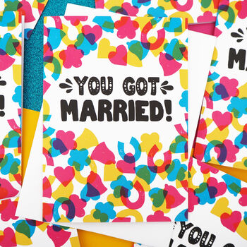 Wedding Confetti Congratulations Card, 4 of 5