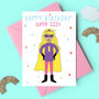 Superhero Girl Personalised Birthday Card, thumbnail 3 of 4