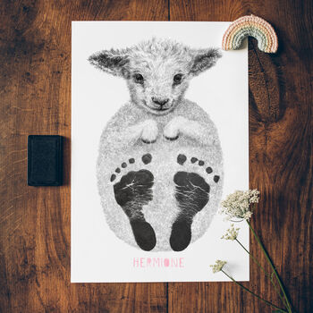 Personalised Baby Lamb Footprint Kit, 3 of 5