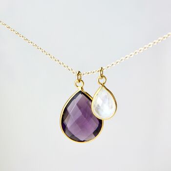 Mother And Child Semi Precious Birthstone Necklace, 3 of 10