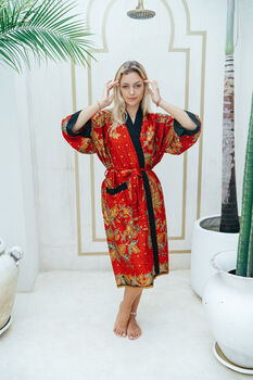 Red And Gold Kimono Robe, 2 of 9