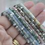 Gemstone Boho Beaded Adjustable Friendship Bracelet Silver Beads, thumbnail 1 of 10
