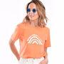 Open Mind Womens Orange Organic Beach T Shirt, thumbnail 3 of 8