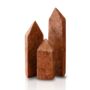 Three Pieces Red Travertine Obelisk Bookend Set, thumbnail 2 of 2