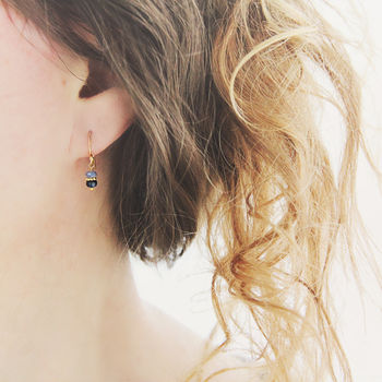 Gold Sapphire Earrings, 5 of 9