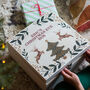 Personalised Reindeer And Tree Christmas Eve Wooden Box, thumbnail 1 of 10