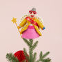 Yellow Felt Fairy Godmother Christmas Tree Topper, thumbnail 1 of 2