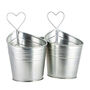 Personalised Double Metal Heart Planter Buckets, thumbnail 2 of 9