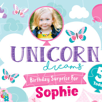 Personalised Unicorn Dreams Birthday Jigsaw Puzzle, 2 of 10