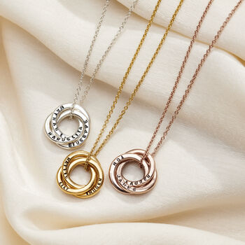 Personalised 9ct Gold Mini Russian Ring Necklace, 4 of 9