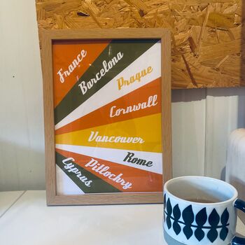 Retro Style Personalised Places/Travel Print, 3 of 3