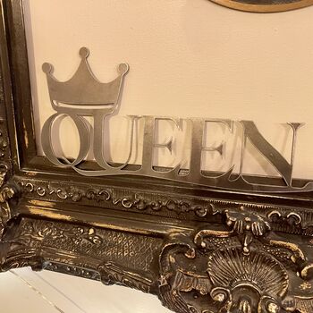 Queen And Crown Metal Art Word Sign Jubilee, 3 of 12