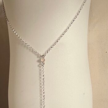 Open Heart Silver Lariat With Love Stone, 4 of 6