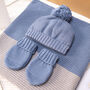 Boy's Maxi Stripe Blanket, Bobble Hat And Mittens Set, thumbnail 12 of 12