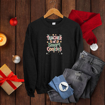 Black 'Teacher of Smart Cookies' Christmas Jumper, 3 of 4